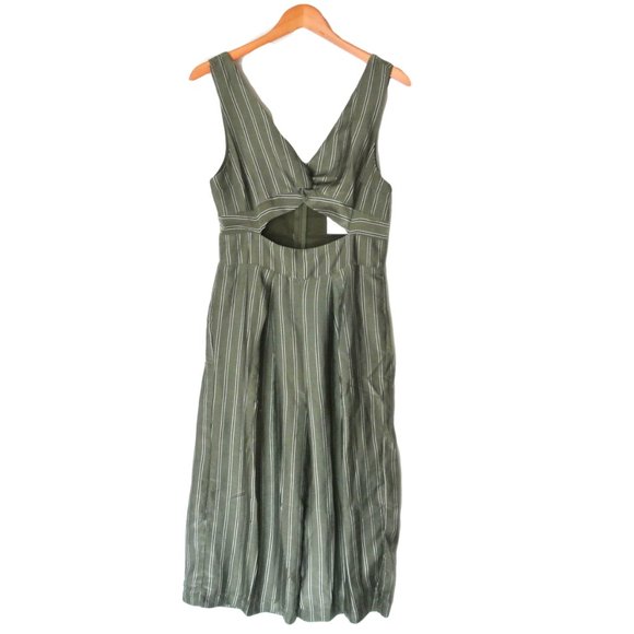 4SI3NNA Sonya Green Stripe Cutout Jumpsuit M - Picture 3 of 14